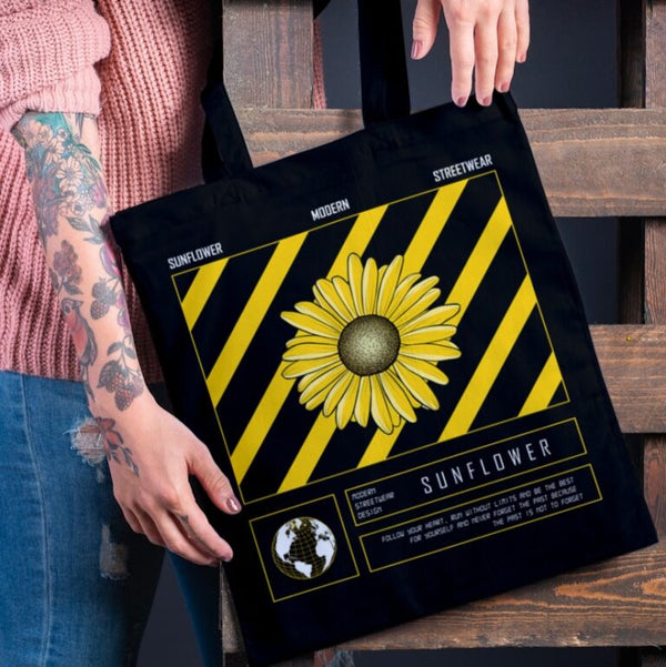 AESTHETIC SUNFLOWER – TOTE BAG 15×16 inches