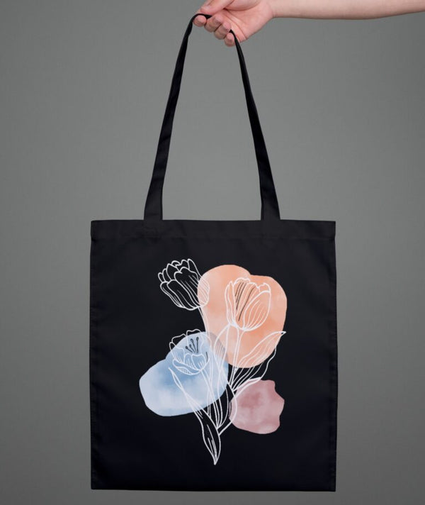 ABSTRACT FLOWER A-02 – TOTE BAG 15×16 inches