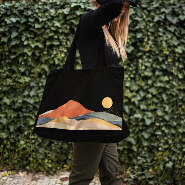 ABSTRACT LANDSCAPE – LARGE CANVAS BAG 18×14.5×4 inches