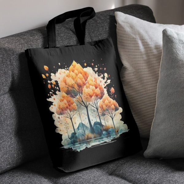 ABSTRACT TREE PAINTING – MEDIUM CANVAS BAG 14.5x15x4 inches