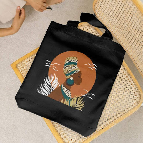 AFRICAN LADY ABSTRACT – TOTE BAG 15×16 inches