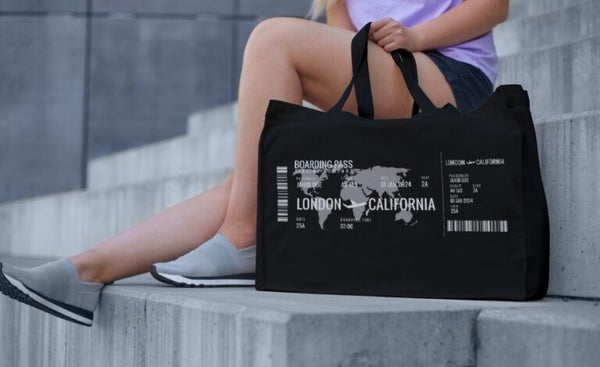 BOARDING PASS – LARGE CANVAS BAG 18×14.5×4 inches